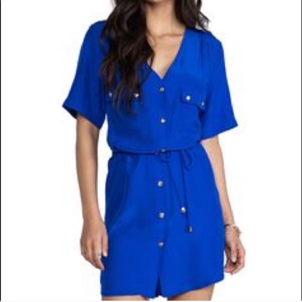 Silk button down shirt dress